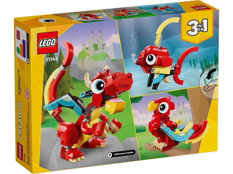 Dragon Rojo LEGO Creator 3 en 1 (31145) 149 Piezas