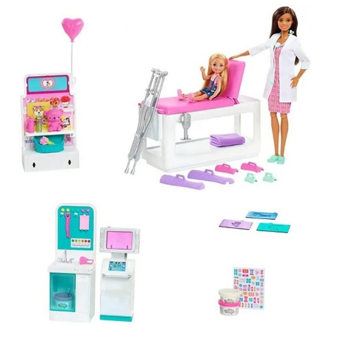 Clínica de Barbie con Accesorios y Muñeca Barbie Doctora